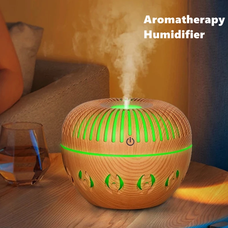 Electric Humidifier Essential Aroma Oil Diffuser Ultrasonic Wood Grain USB Mini Mist Maker LED Light Aromatherap for Home kbaybo 550ml ultrasonic electric air humidifier aroma oil diffuser white wood grain remote control 7 colors led lights for home