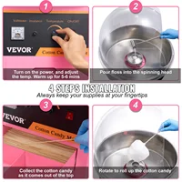 VEVOR Electric Cotton Candy Machine Commercial Floss Maker with Stainless Steel Bowl Sugar Scoop and Drawer for Birthday Party - Image 5