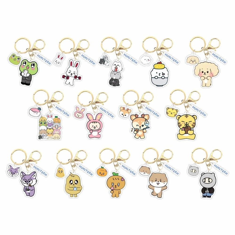 KPOP 17 Miniteen Cartoon Acrylic Keychain S.COUPS JEONGHAN JOSHUA JUN HOSHI VERNON DINO WONWOO WOOZI DK MINGYU THE8 SEUNGKWAN 5