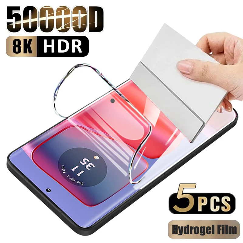 5-Pack HD Hydrogel Screen Protector Film for Motorola Edge and Fusion Series