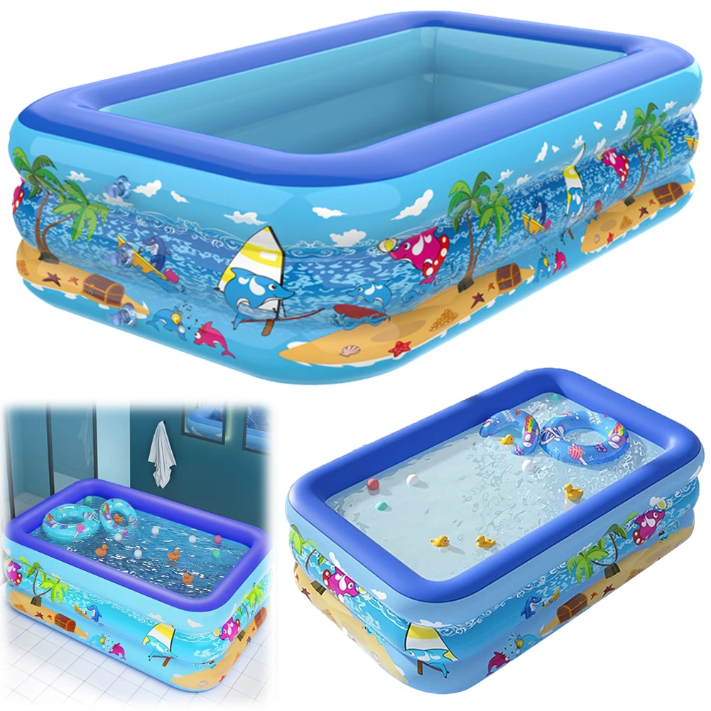 Inflatable PVC Swimming Pool Cartoon Pattern for Kids Summer Outdoor
