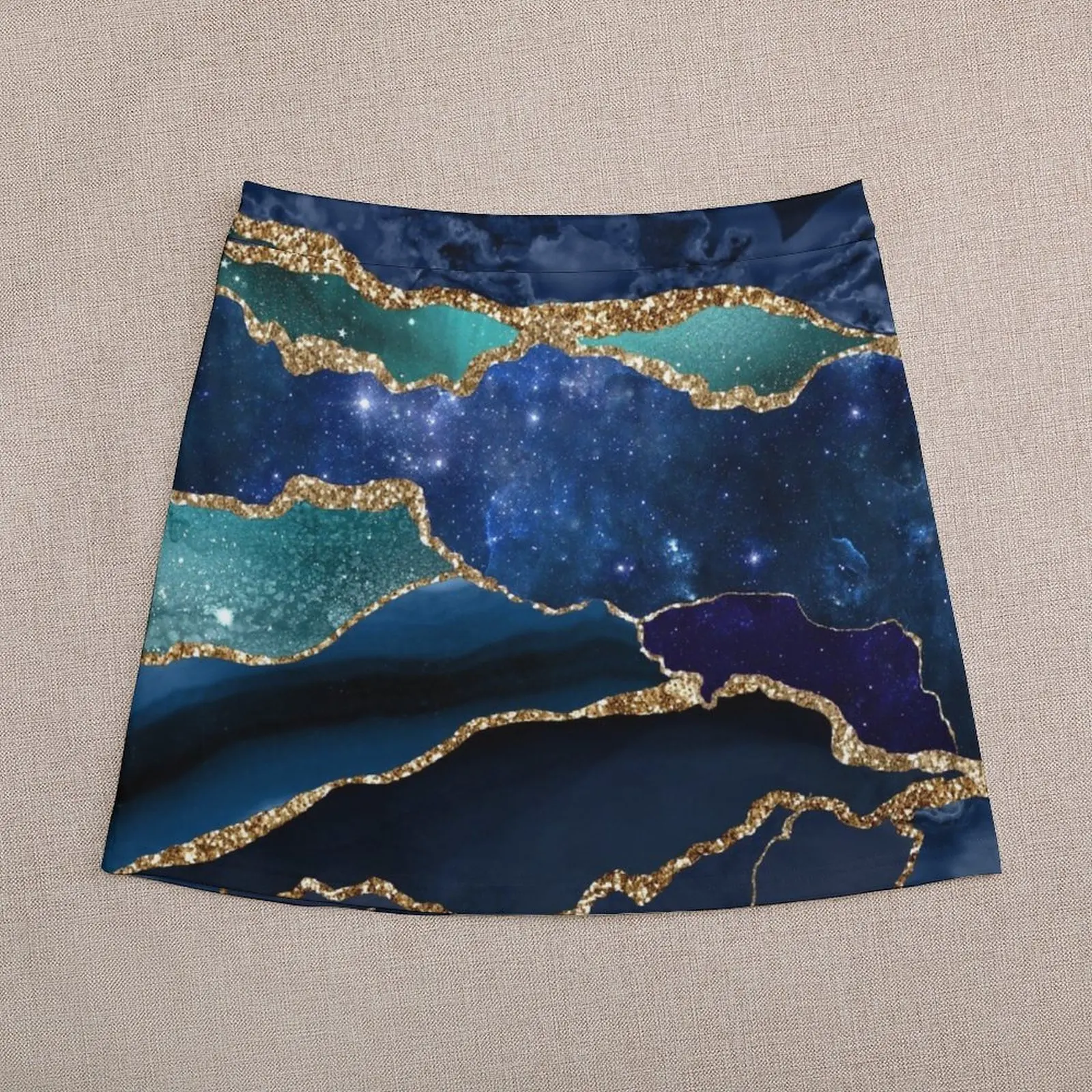 Glamour Milky Way Faux Marble Galaxy I Mini Skirt Korean skirts Woman short skirt