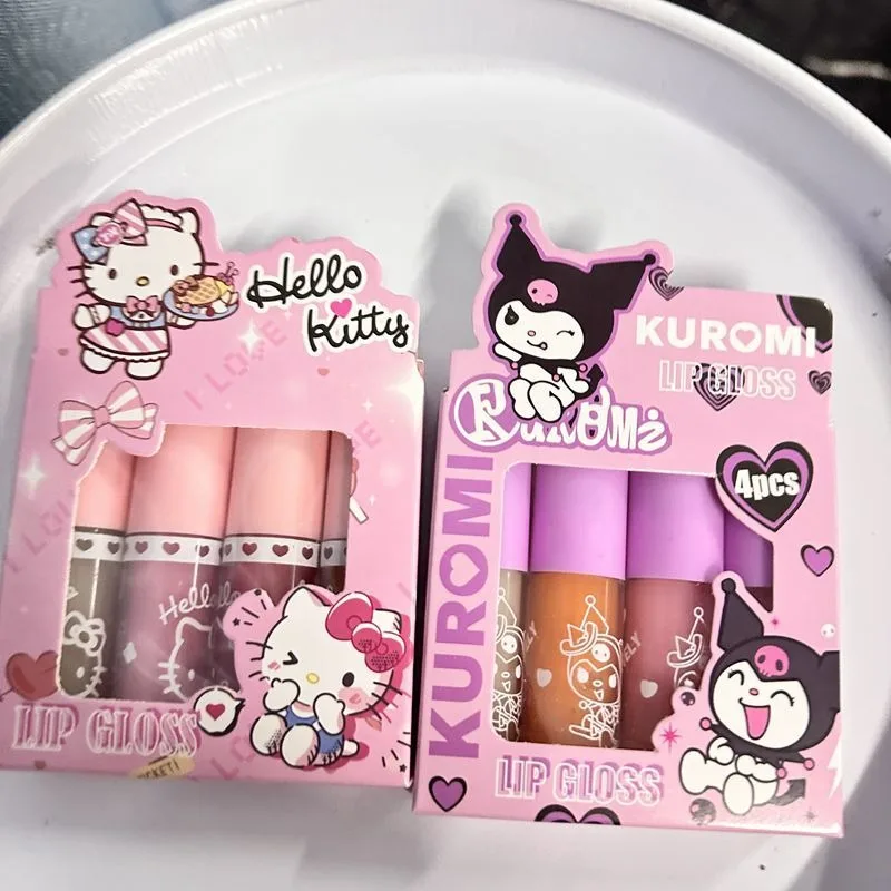 

Sanrio Hellokitty Kuromi Matte Velvet Lip Gloss Waterproof Liquid Lipstick Nude Lips Tint Mud Makeup Lip Glaze Cosmetics Make Up