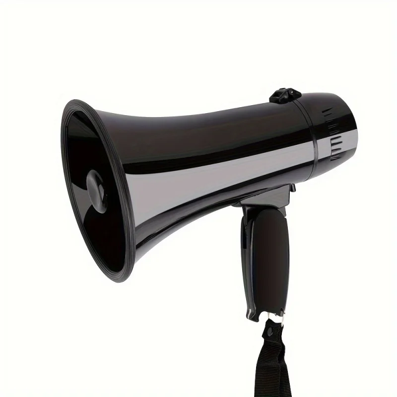 Portable 20 Watt Megaphone Bullhorn-Voice and Alarm Modes, Volume Control, Battery Powered-ABS Material with Strap