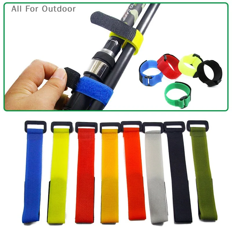 

New 5pcs Fishing Rod Tie Holder Strap Suspender Fastener Hook Loop Ties Belt Fishing Rod Strapping Wrap Band Outdoor Fish Tool