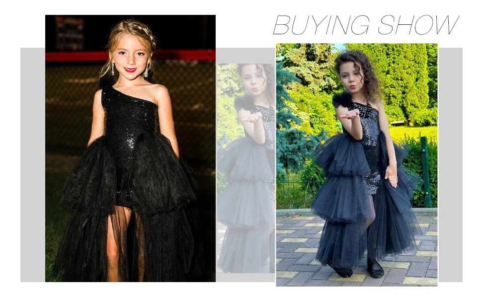 Pailletten Pagent Kleider Mädchen Tüll Ballkleid mit Cape