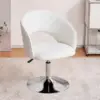 Vanity Chair with Arm, PU Leather Chair for Vanity, Swivel Accent Chair, Adjustable Height Makeup Chair 1
