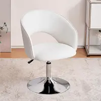 Vanity Chair with Arm, PU Leather Chair for Vanity, Swivel Accent Chair, Adjustable Height Makeup Chair 1