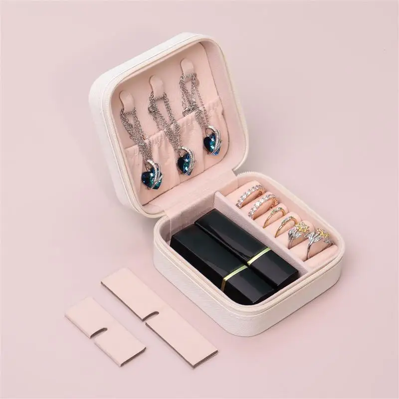 2022 Portable Jewelry Box Jewelry Organizer Display Travel Jewelry Case Boxes Button Leather Storage Earring Ring Holder