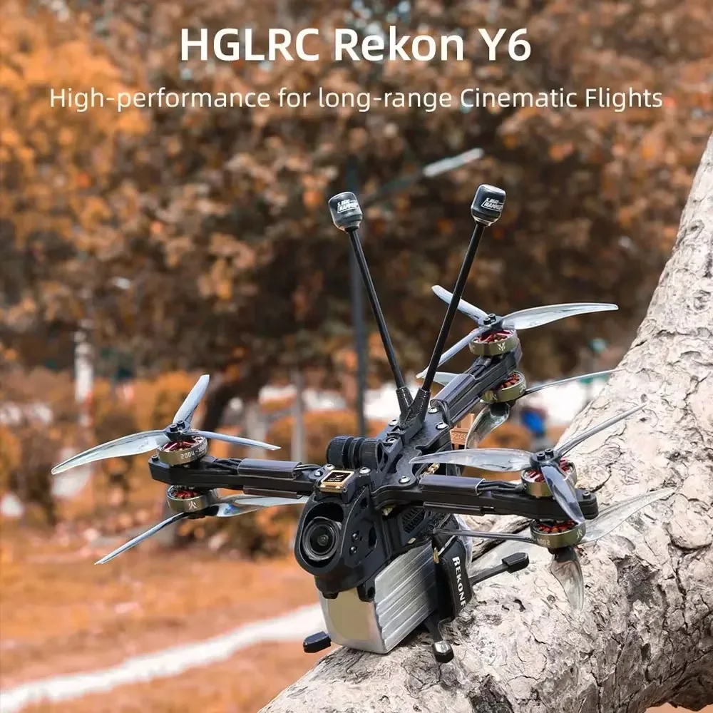 HGLRC Rekon Y6 5" LR FPV Drone 6S Y6 Hexa SPECTER F722 40A 2004 1800KV BNF Cinematic Long Range thumbnail 2