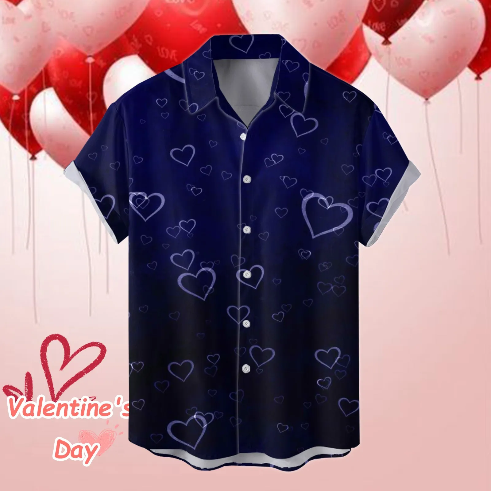 

Men's shirt Couple-Matching Blouses Valentine's-Day shirts Casual boyfriend Lover Tops festive core-Graphic vacation camisas
