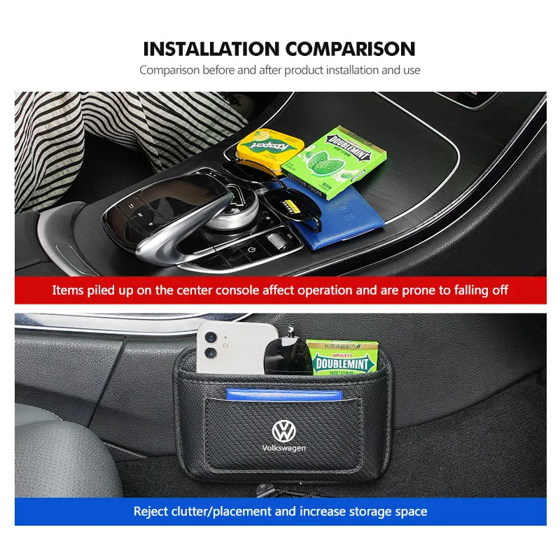 폭스바겐 VW 자동차 엠블럼 도어 사이드 포켓 걸이식 수납 가방 폰 카드 골프 4 5 6 7 폴로 제타 사기타르 마고탄 파사트 B5