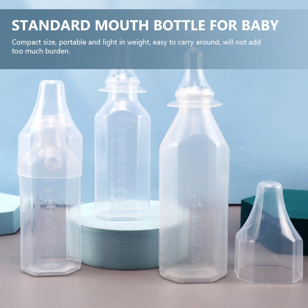 5Pcs Disposable Milk Bottle Standard Mouth Infants Feeding Bottles Once Off Nursing Baby Storage Travel Portable