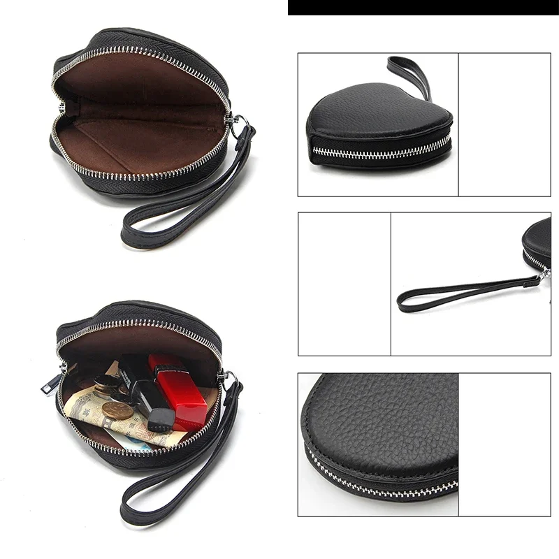 Genuine Leather Heart Bag Coin Purses for Women Cute Children's Handbag Change Wallet Designer Original Kawaii Wallets for Girls coin purse women wallet card wallet coin wallet change bag