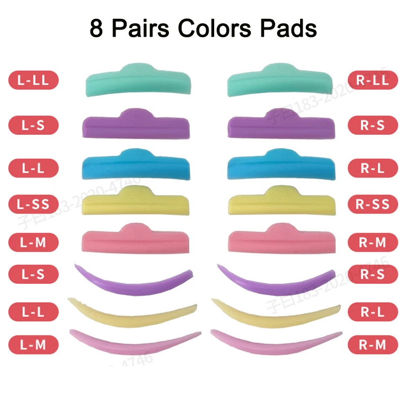 

8 пар, силиконовые накладки для завивки ресниц