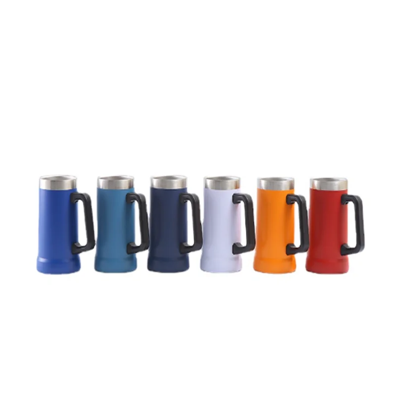 700ML Insulated Beer Stein Double Wall Insulation Stainless Steel Coffee Mug Thermal Tumbler Big Grip Shatterproof Drinking Cup