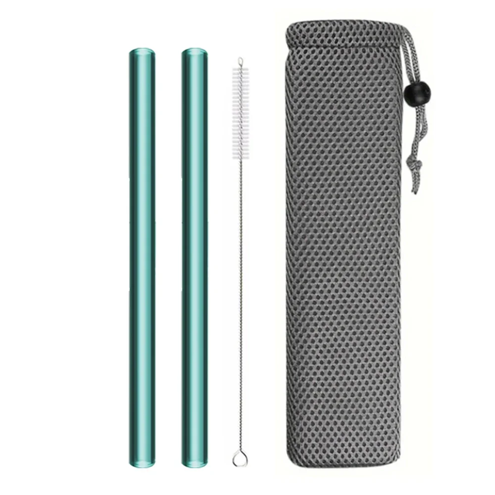 Durable Reusable Glass Drinking Straws for Beverages and Cocktails