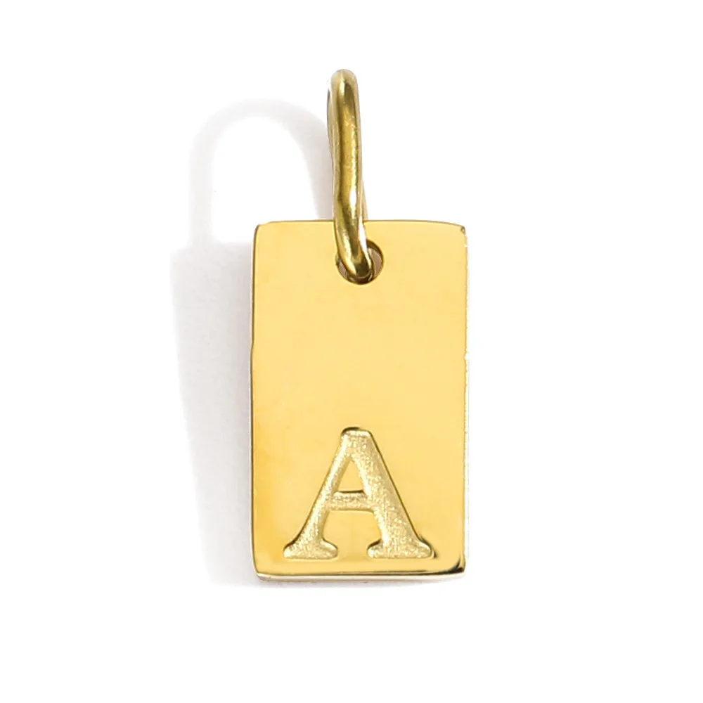 Polished Square Alphabet Pendant 5