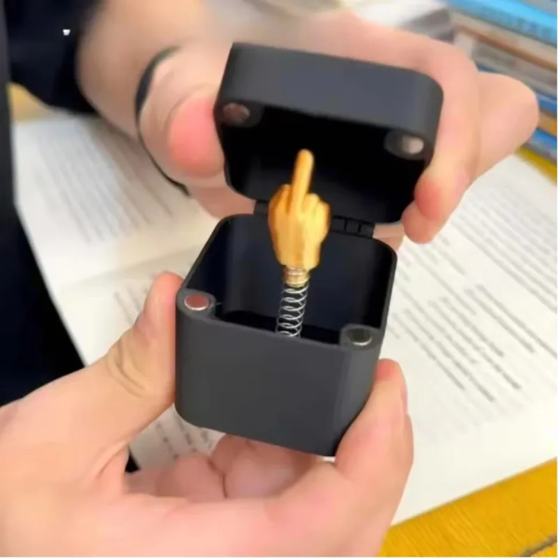 Funny Middle Finger in Box & Spider box - Novelty Desk Decor Gag Gift for Halloween/Christmas/Birthday, Stress-Relief Office Toy 3
