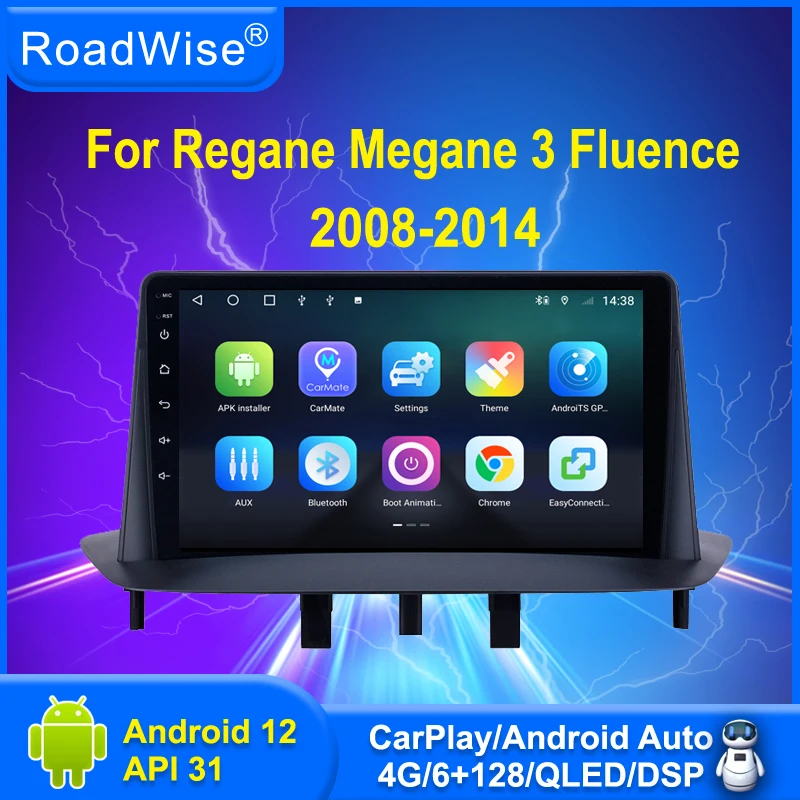 Roadwise Android Авто Радио мультимедийный плеер для Renault Megae 3 Fluence 2008 - 2014 4G DSP DVD GPS 2 din BT