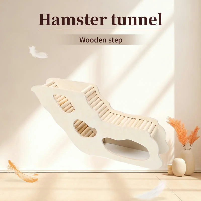 Wooden Hamster Under-ground Hiding Tunnel w/ Climbing Ladder for Hamsters Gerbils Mouse Small Pets Playing House small pet tunnel hamster cage tunnel