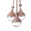 5ml Empty Pendant Auto Perfume Frosted Mini Perfume Bottles with Wood Lid Frosted Glass Bottle Essential Oil Container Portable 5