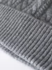 35% Cashmere Blend Thick Vintage Cable Beanies Women Solid Ribbed Hem Soft Knitted Cap Hat Wool Autumn Winter Warm Skull Caps 6