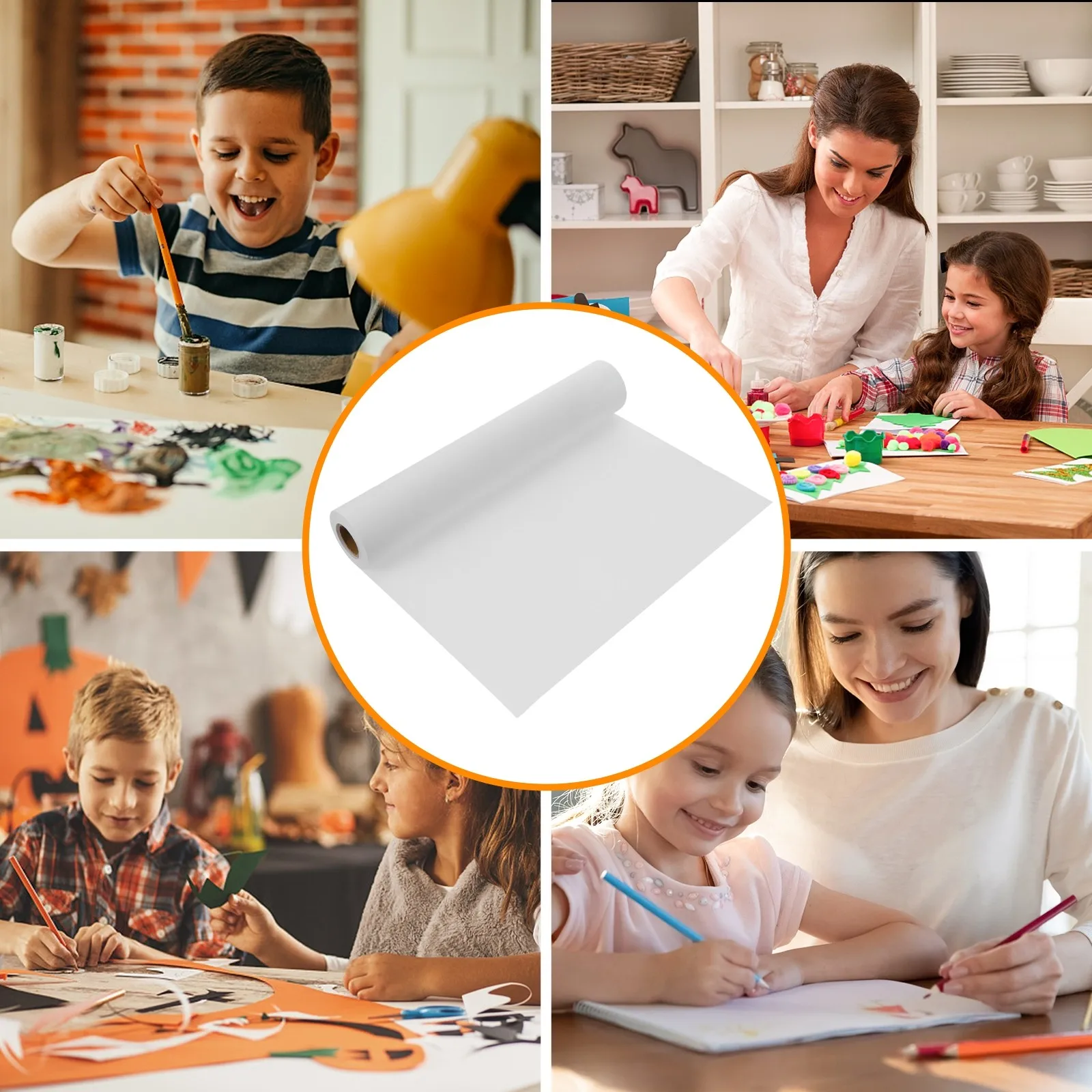 2 롤 그라피티 드로잉 페이퍼 롤 부드럽고 퇴색 방지 기능이 있어 마커, 분필, 아크릴 페인팅에 이상적 긴 흰색 종이 롤