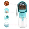 Dog Cat Water Bottle, Portable pet Water Bottle with Food Container, Outdoor Water Dispenser, Leak Proof Water Bottles for Dogs