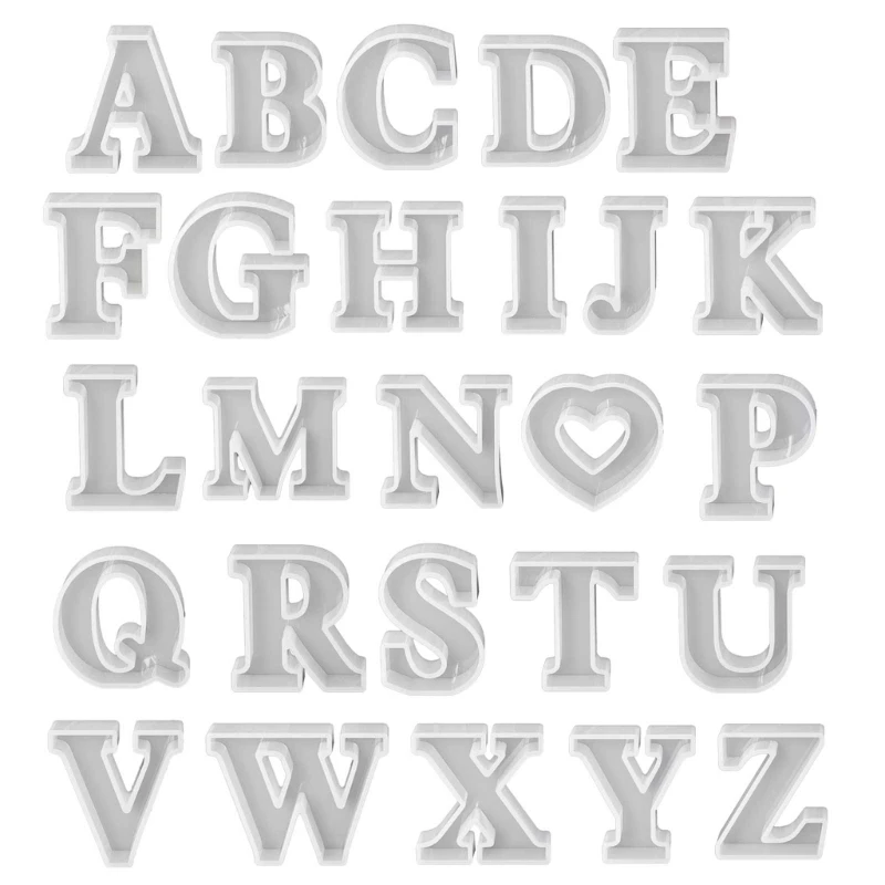 

Pendant Molds Keychain Jewelry Mould Letter Shaped Silicone Keychain Moulds Silicone Material Pendant Hand-Making Tools K3ND