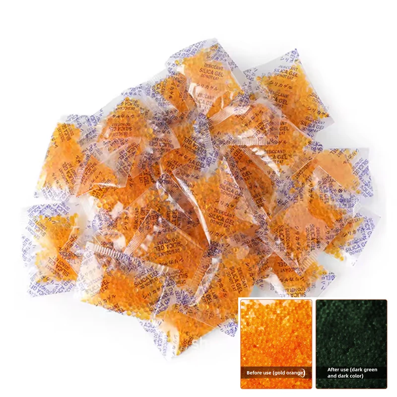 100 Pack Color-Indicating Silica Gel Desiccant Rechargeable Moisture Absorbers for Food Storage Electronics 3D Filament Safes 4