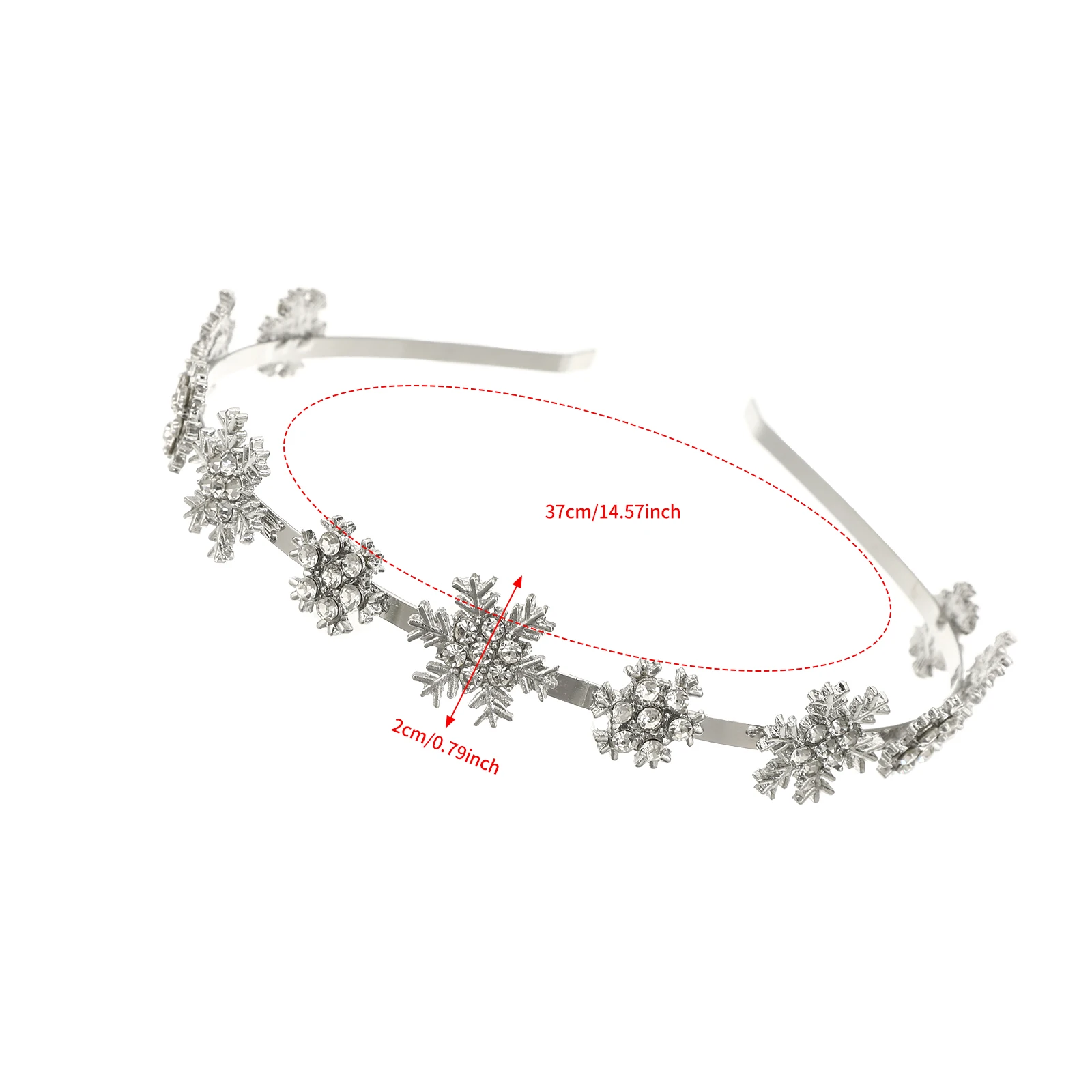 1pc New Fashion Rhinestone Snowflake Headband Party Holiday Hairband Women Girls Elegant Korean Hair Hoop Alloy Bride Headpiece
