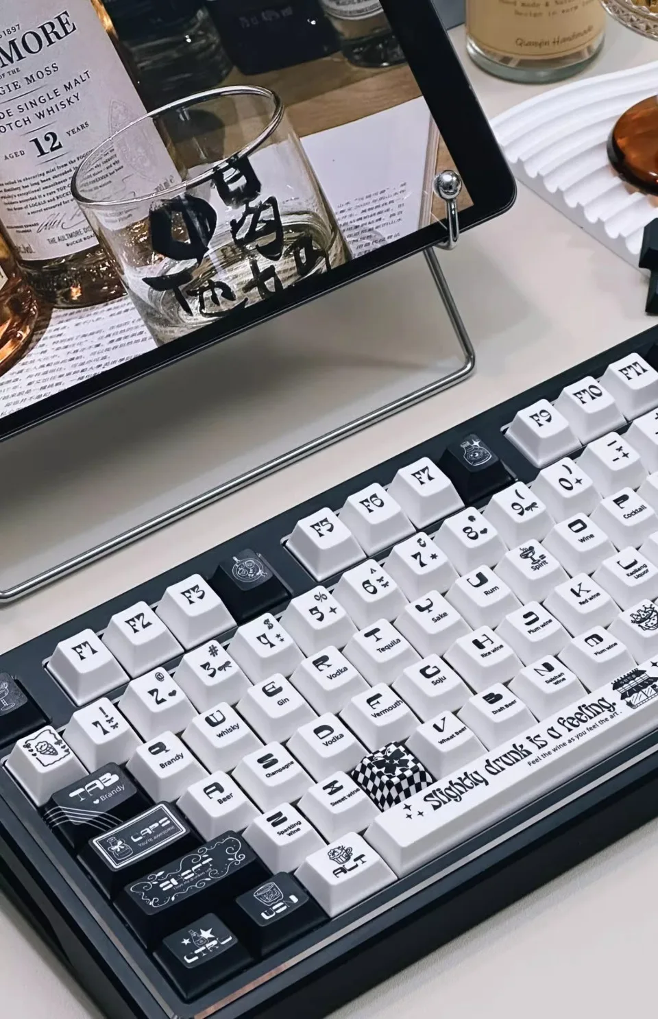 キーボードキャップセット,カスタム,黒,白,チェリープロファイル