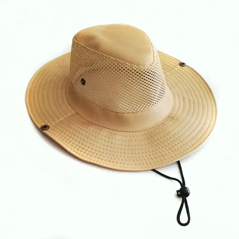 Men Outdoor Sun Hat Knight Cap Wide Straw Beach Summer Autumn Tourism Hiking Sunhat Fisherman's Monochrome Matte Accessories