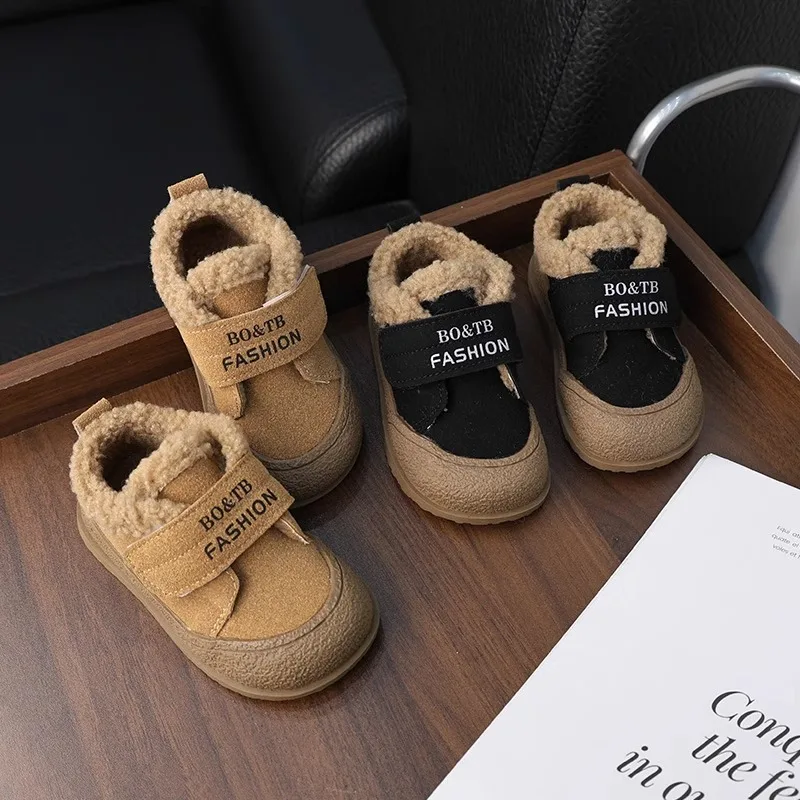 Faux Shearling Winter Kids Walking Shoes