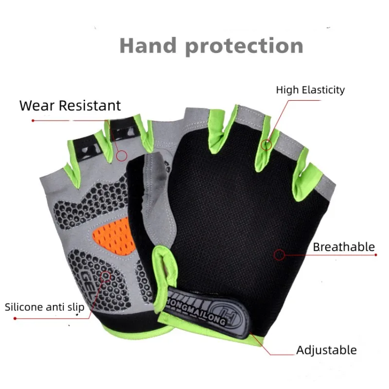 Cycling Gloves Anti-Slip Anti-sweat  Breathable Bicycle Motorcycle Gym Yoga Sport Training Men Women Half Finger Gloves 2
