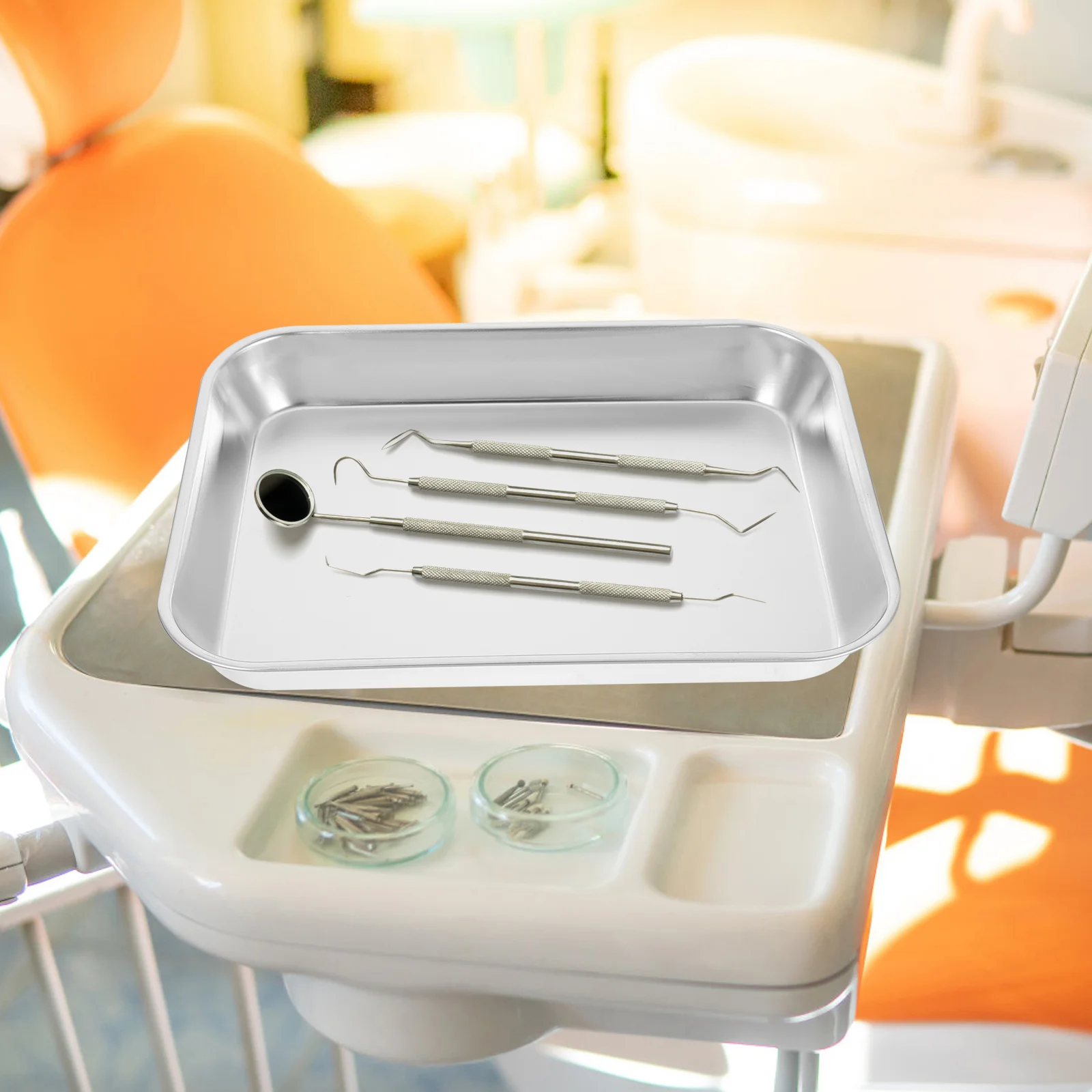 

Dental Disc Dressing Plate Stainless Steel Tray Medical Surgical Candy Storage Container