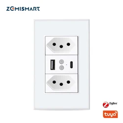 Zemismart Tuya Zigbee Smart Brazil Socket 10A 20A Port Alexa Google Home Voice Control Timer Control