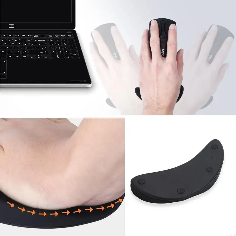 H9EB Wavy Mouse Pad Wrist Rest Support For Computer Laptop Mice for Palm Support