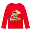 New Spring Summer Boys Clothes Kids Cosplay Fun Squad Gaming Long Sleeve T-shirt Cotton Casual Children Pullover Girls Tees Tops 3