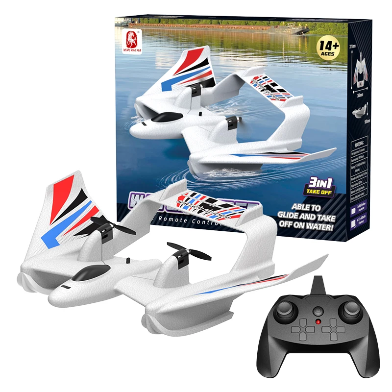 Amphibious Waterproof Gyro Stabilized RC Plane Boat EPP Foam Water Land Flying Airplane Fixed Wing Aircraft Toys Gift for Boys 2