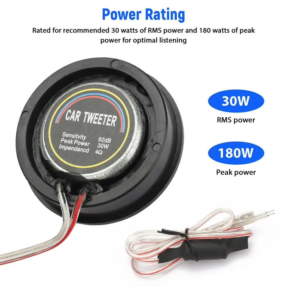 2pcs Car Dome Tweeters 92DB Sensitivity High Frequency Audiophile Horn Audio Speaker Modified Accessories