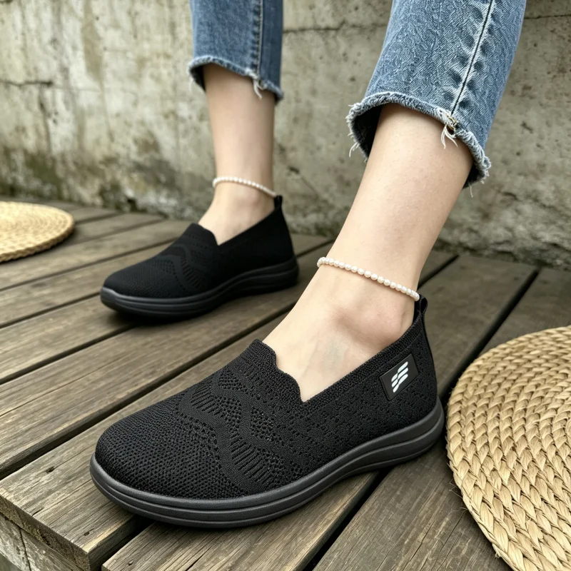 Women's Breathable Mesh Slip-On Loafers - Lightweight Comfort Flats