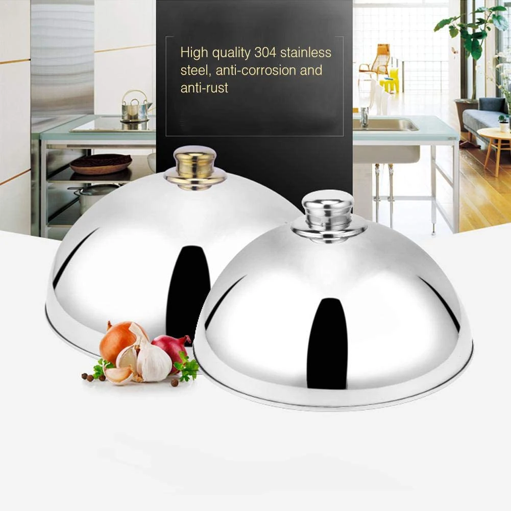 Cloche Food Cover Stainless Steel Cloche Food Cover Dome Serving Plate Dish Dining Dinner for Home Kitchen Restaurant Cafe food cover
