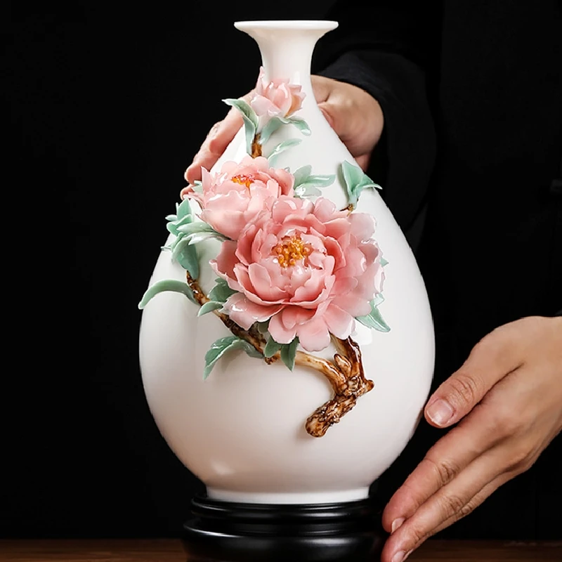 0048 Original Design Ceramic Handmade Vase Decoration Chinese Living Room Art Decoration Creative Birthday Gift Kiln Ceramic