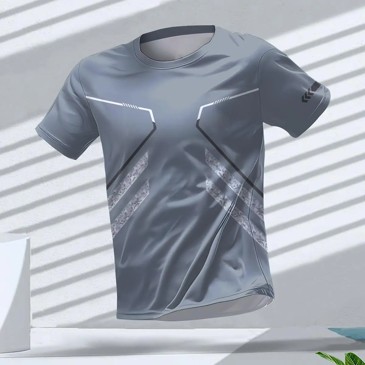 thumbnail image 1 of Camiseta de hombre para gimnasio, secado rápido, para correr, deportes al aire libre, camisetas transpirables, camisetas de manga corta para correr, ropa deportiva para hombre, tops, 1 of 5