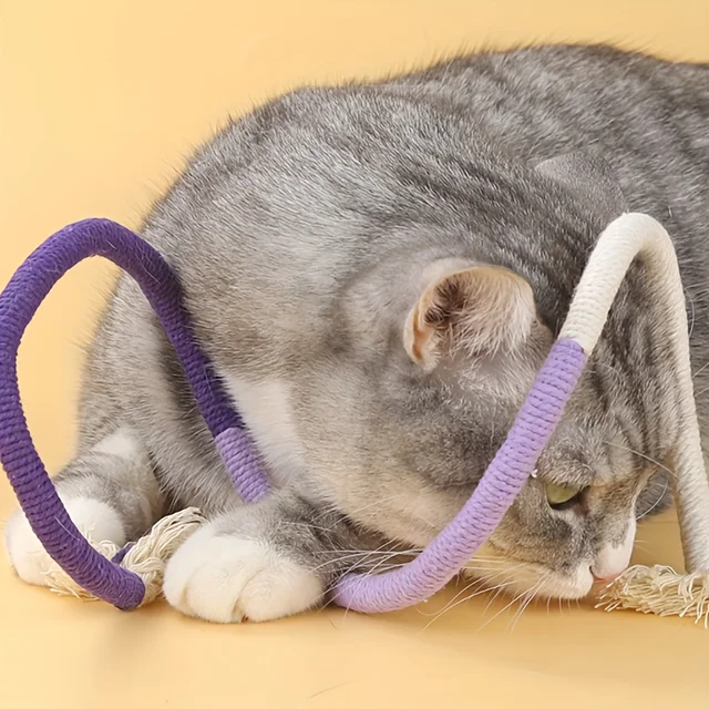 1PC Cat Bite Rope Toy Grinding Teeth Durable Teasing Cat Rope Toy 1PC Cat Bite Rope Toy Grinding Teeth Durable Teasing Cat Rope Toy
