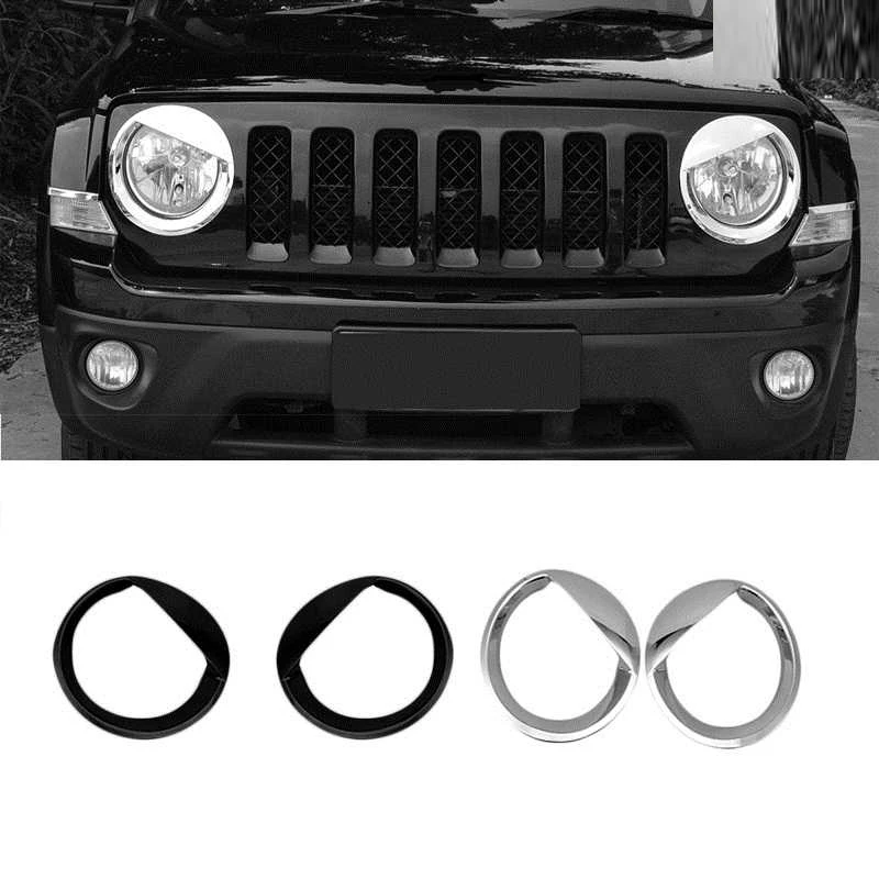 

2Pcs ABS Car Exterior Headlight Light Lamp Decoration Cover Trim Stickers For Jeep Patriot 2011-2016 Styling Accessories