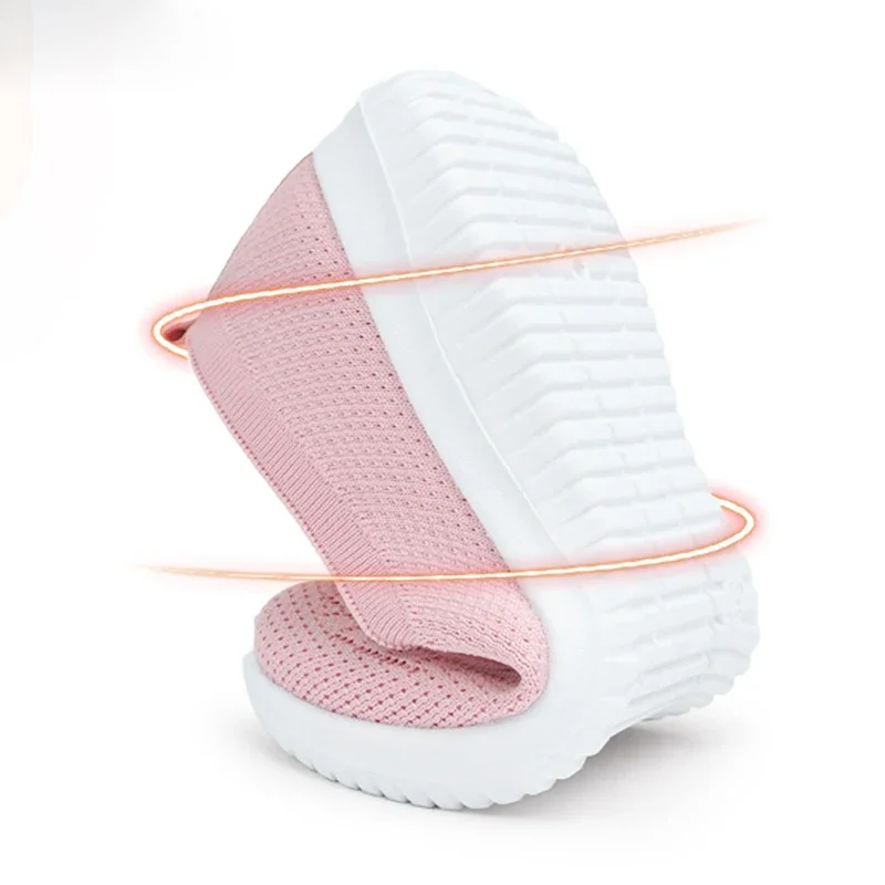 Spring Summer Breathable Mesh Flats for Women Comfortable Slip On Knitted Casual Shoes Woman Soft Sole Non Slip Walking Shoes