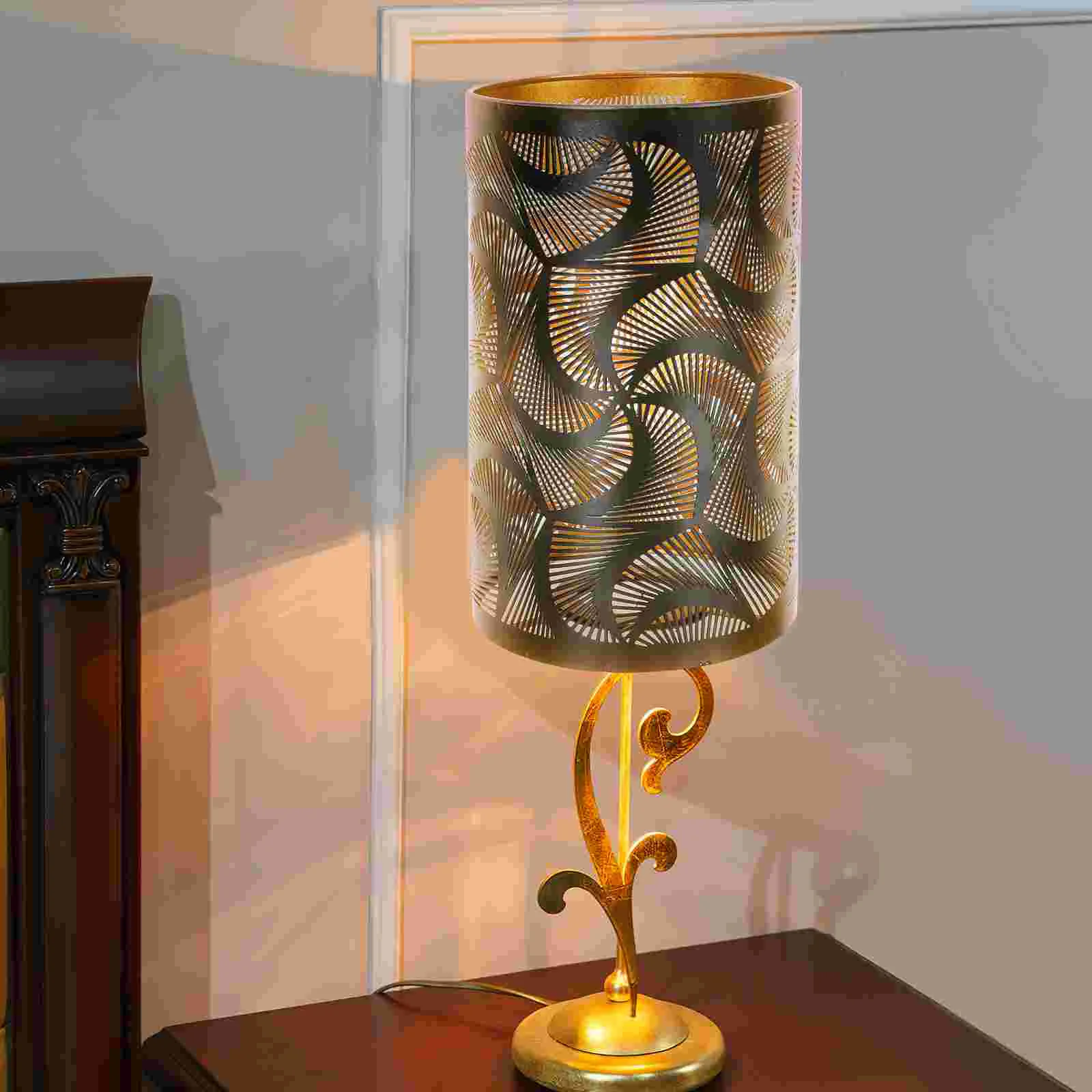 

Lamp Shade Shades Light Metal Drum Hollow On Bedside Lampshade Shadow Clip Floor Black Mesh Cover Table Pendant Bulb Iron